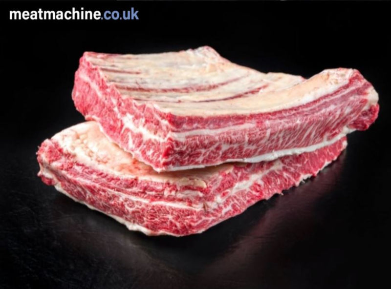 Premium British beef ribs with rich marbling, ideal for slow cooking or smoking
