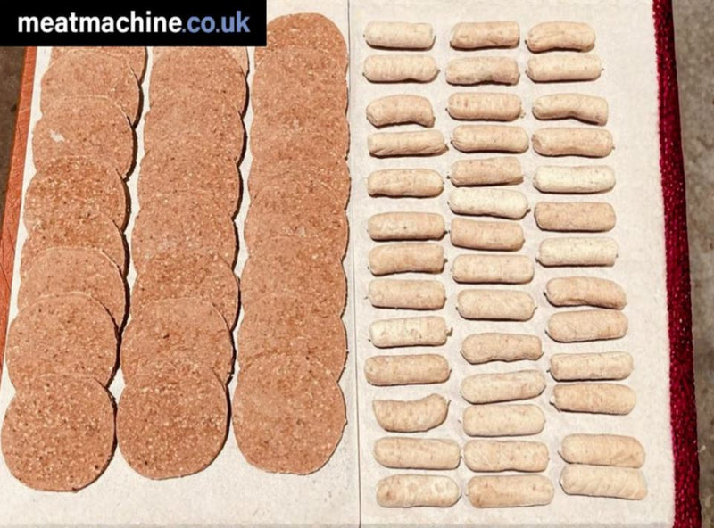 Frozen BBQ sausages and beef burgers pack ideal for grilling and family barbecues