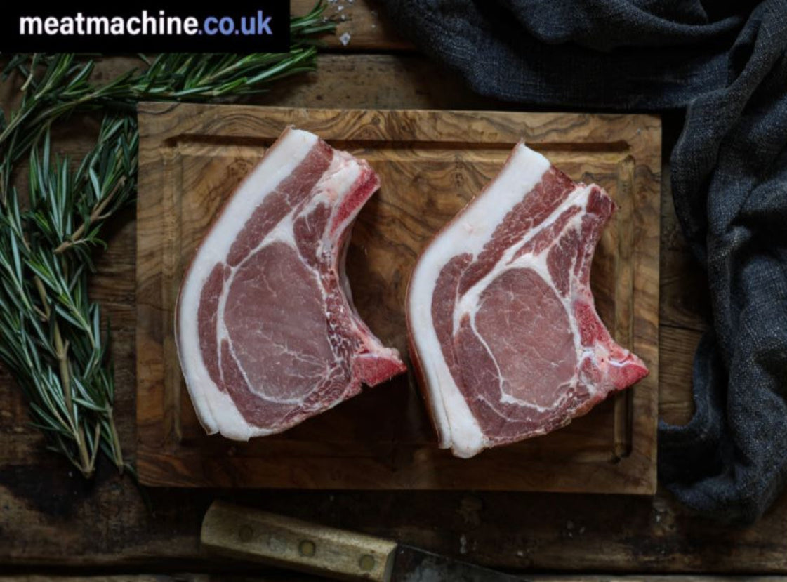 Fresh bone-in pork chops – juicy British butcher cut ideal for grilling or frying