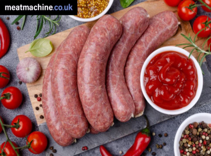 Fresh pork and Chilli sausages – premium British butcher sausages with sweet apple flavour